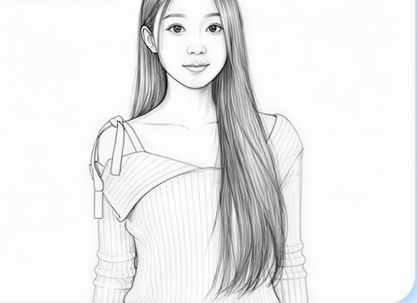 AI 生成素描线稿 / AI-generated line art