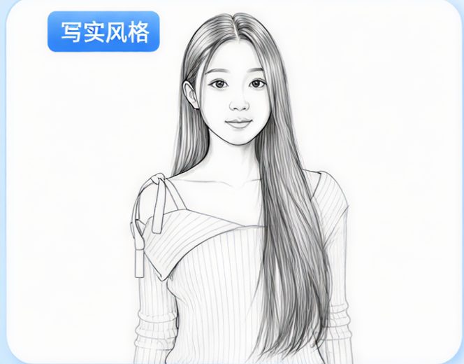 AI 生成素描线稿 / AI-generated line art